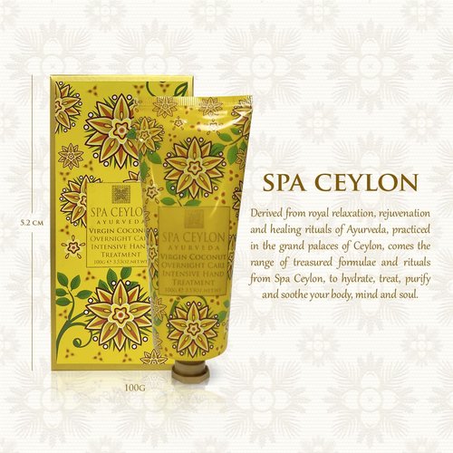 SPA CEYLON Virgin Coconut Overnight Care Hand Treatment - Travel Size Lotion for Dry Skin Repair