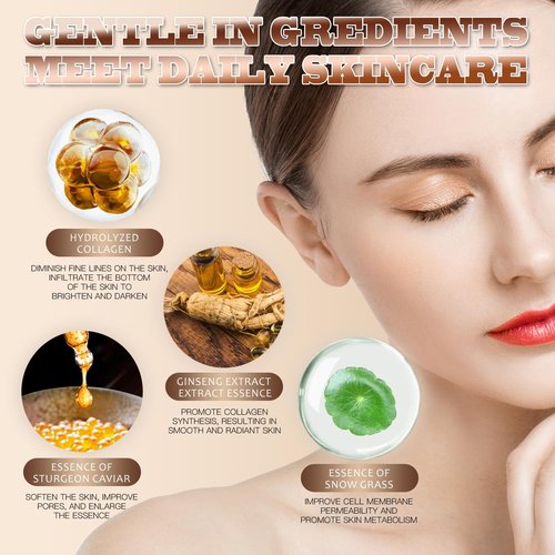 Luxurious Hydrating Skincare Gift Set with Cordyceps Extract - Includes Face Cleanser, Balm, Eye Cream, and 4-Piece Essence Set (Water, Serum, Emulsion, Cream)