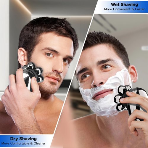 Head Shavers for Bald Men, Electric Razor for Men, IPX8 Waterproof Dry/Wet Bald Head Shaver with 10000 RPM High-Speed Motor, Rechargeable Head Razor with LED Display, Perfect for Home & Travel