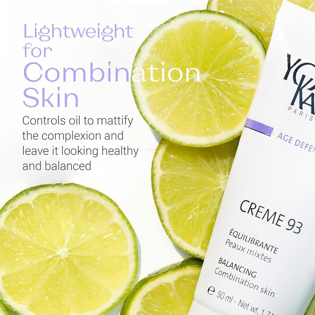 Yon-Ka Creme 93 Mattifying Moisturizer - Balancing Facial Cream for Combination Skin | Paraben-Free | 1.74 oz