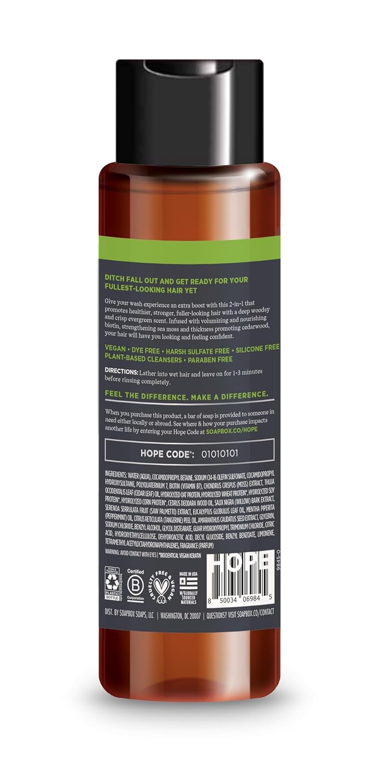 Soapbox Men's 2-in-1 Shampoo and Conditioner - Natural Oak & Cedar Leaf, 16oz
