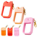 aeloer 3 Pcs Silicone Case with Keychain Compatible with Touchland Hand Sanitizer Spray Mist 1 fl oz, 3 Colors Anti-Slip Protective Case(Red,Pink,Orange)