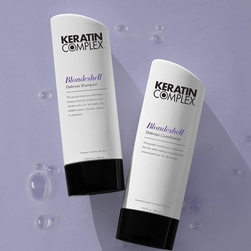 Keratin Complex Blondeshell Conditioner - Debrass & Brighten Blonde Hair | 33.8 Fl Oz
