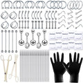 TKKUY 103PCS Piercing Kit for all Body Piercings Stainless Steel Piercing Jewelry with 12G 14G 16G 20G Piercing Needles and Tools for Nose Septum Belly Button Lip Ear Tongue Cartilage Eyebrow Tragus