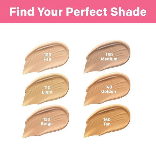 Almay Skin Perfecting Foundation - Healthy Biome Makeup with Prebiotic Complex & SPF 25, 140 Golden, 1 fl. oz.