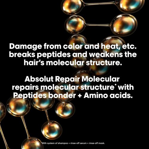 L'Oréal Professionnel Paris Absolut Repair Shampoo & Rinse-Off Serum Set - Strengthens Dry, Damaged Hair with Peptide Bonder & Amino Acids, Sulfate-Free
