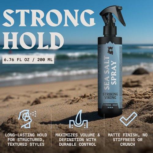 Striking Viking Sea Salt Spray for Men - Strong Hold & Volumizing Ocean Texture Mist - 6.76 Fl Oz