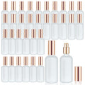 Olutacot 32 Pcs Glass Spray Bottle - Empty Frosted Reusable Perfume Bottle Cosmetic Container With Fine Mist Sprayer Pump for Travel Face Body Sprays (Rose Gold)