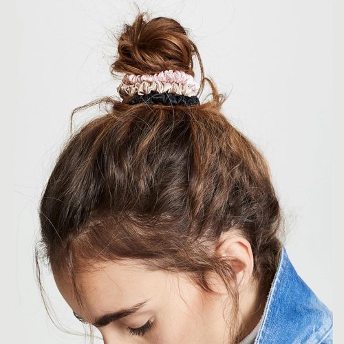 LILYSILK Pure Silk Scrunchies - Colorful Hair Bow Ties for Women | Soft & Cute 10-Pack Mini Set