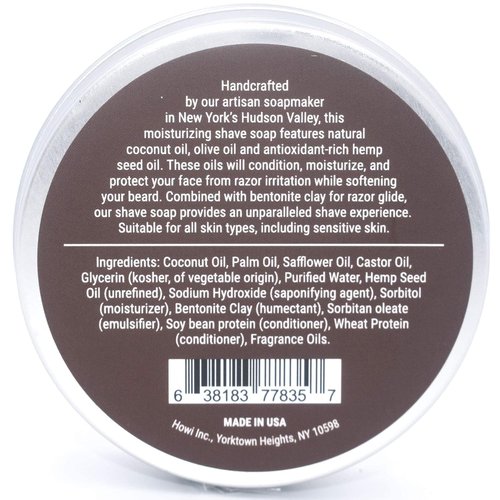 Taconic Shave Bay Rum Scent Shaving Soap - Warm Spiced Aroma for Barbershop Quality Lather - Made in USA