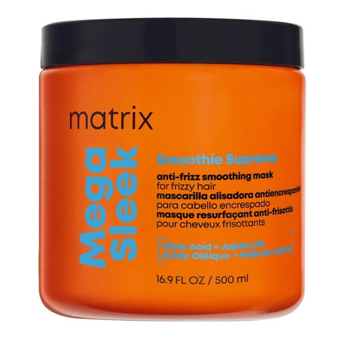 Matrix Mega Sleek Smoothie Supreme Mask - 96H Frizz Control & 12x Hydration | 16.9 Fl Oz