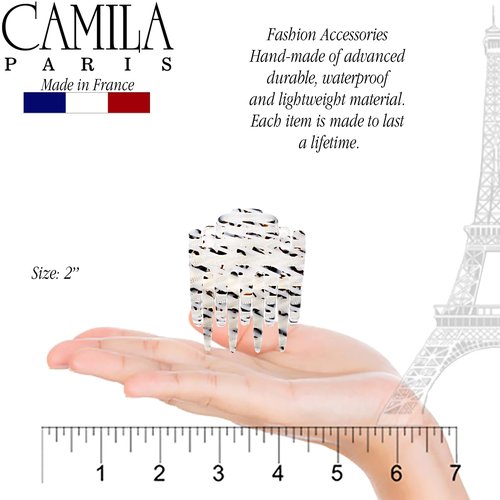 Camila Paris CP3477 French Hair Clip for Women, Hand-Made Hair Side Clips, 2 Inch Girls Hair Claw Clips Jaw Fashion Durable Styling Hair Accessories for Women, Strong Hold No Slip Grip, Made in France