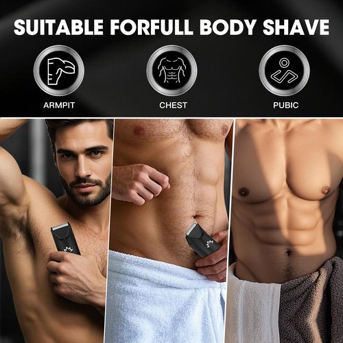 RESUXI Manscape Ball Trimmer for Men,Body& Pubic Hair Trimmer and Groin Hair Shaver, Bikini Trimmer Women,Smooth Shaving, Lightweight with Travel Lock, IPX7 Waterproof Wet/Dry Shaving, LED Display