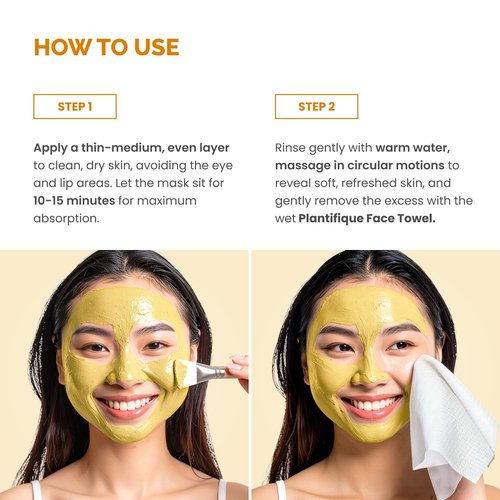 PLANTIFIQUE Korean Turmeric Clay Mask with Vitamin C for Face & Body – Targets Dark Spots, Refines Pores & Hydrates – Mascarilla de Arcilla – Includes Spatula – 110g / 3.88 oz