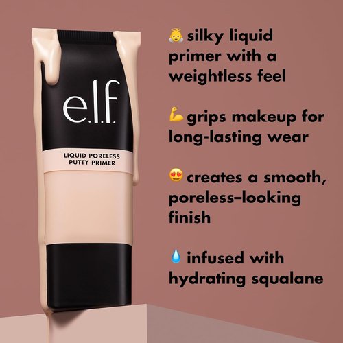 e.l.f. Liquid Poreless Putty Primer - Lightweight Face Primer for Smooth Complexion | Vegan & Cruelty-Free