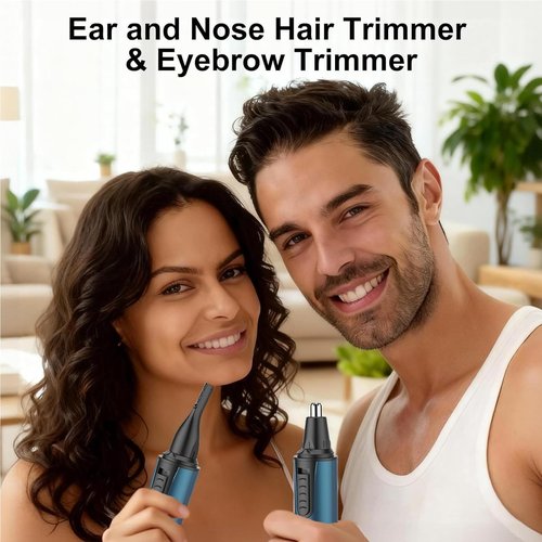 AREYZIN Nose Hair Trimmer for Men,2025 Professional 3 in 1 Painless Rechargeable Ear and Nose Trimmer,IPX7 Waterproof Eyebrow Facial Hair Trimmer Body Grooming Kit Dual Edge Blades