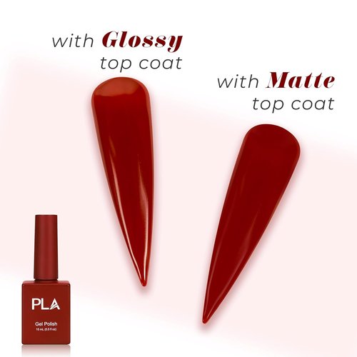 PLA 124 Red Gel Nail Polish - No-Chip Quick Dry Formula | 15ml Soak Off UV Gel | 10-Free Nail Polish