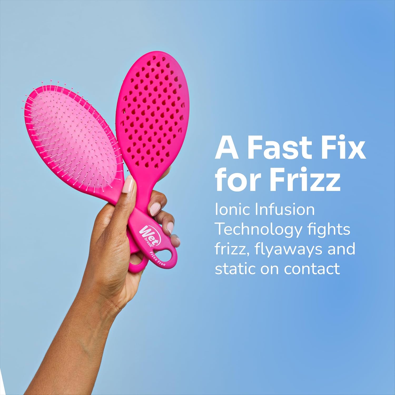Wet Brush Frizz-Free Detangler Brush - Ionic Technology for Smooth, Frizz-Free Hair | Pink