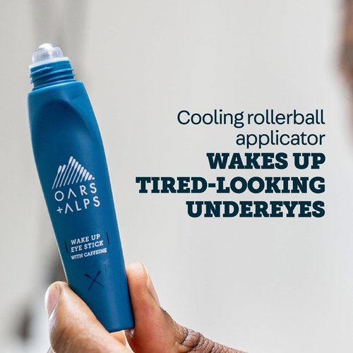 Oars + Alps Under Eye Roller - Caffeine & Aloe Vera Infused Eye Depuffer | Soothes Fine Lines, 0.5 Oz