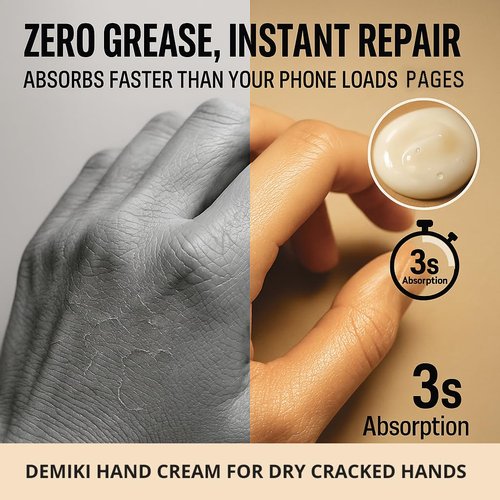 DEMIKI Shea Butter Hand Cream for Dry Cracked Hands, Birthday Gifts for Women, Bridesmaid Gifts, Nurse Gifts,Valentines Day Gifts, Party Favors, Hand Cream Gifts Set for Women, Travel Size1.7fl.oz x 2