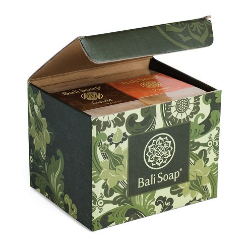 Bali Soap Premium Natural Soap Gift Set, Handmade in Bali, Plant Based Cold Process with Botanical Extracts, 6 Pack, Deeply Moisturizing, Free from Parabens Sulfates and Phthalates