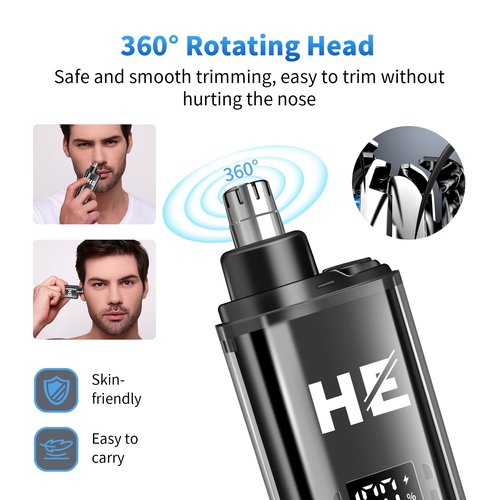HIENA PRO Professional Hair Clippers for Men, Cordless Hair Clipper for Barber Clippers and Trimmer LED Haircut Set with Foil Shaver, Nose Trimmer, Rechargeable Clippers for Men