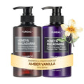 KUNDAL Korean Shampoo & Conditioner Set - Amber Vanilla | Salon-Quality, Moisturizing, Sulfate-Free, 16.9 fl oz Each