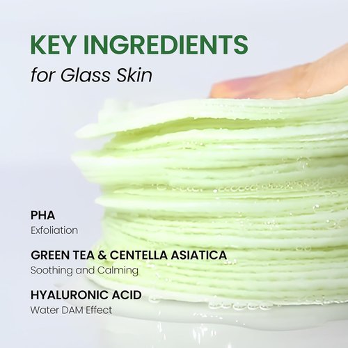 DERMALOGY by NEOGENLAB Bio-Peel Gauze Peeling Pads - Exfoliating & Hydrating Green Tea Formula | 30 Pads