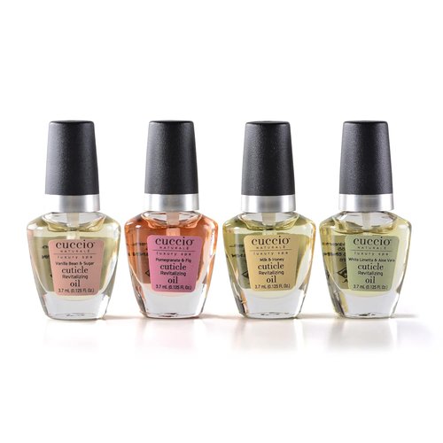 Cuccio Naturale Mini Cuticle Revitalizing Oils - Winter Hydration Repair for Dry Cuticles & Nails | Paraben-Free Spa Fragrances, 4 Pc Set
