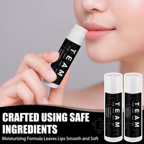 Sacubee 30 Pack Employee Appreciation Gift Lip Balms Bulk Staff Teacher Team Volunteer Thank You Gift Nurse Volunteers Appreciation Party Favor for Women Men Coworkers(Team,Black)