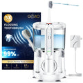 OILSAO Electric Toothbrush with Water Flosser, Advanced 2.0 Flossing Toothbrush Combo in One with 5 Brush Modes & 3 Floss Speeds,500 ML Cordless,for Adults,Teeth, Gums, Braces, Dental Care,White