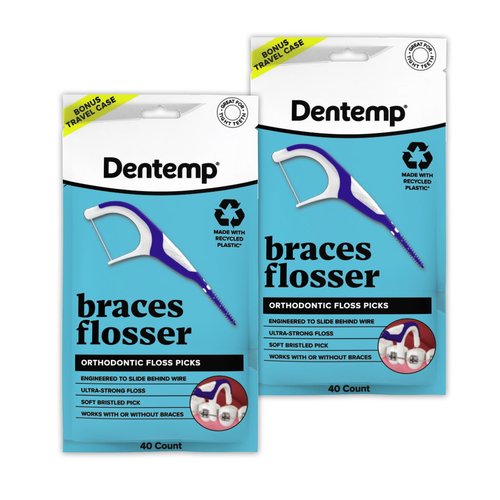 OrVance Braces Flosser - Designed for Braces for an Easy & Effective Clean, Ultra Strong Floss - 40 Count (Pack of 2) - (Packaging May Vary)