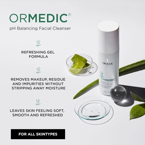 IMAGE Skincare ORMEDIC pH Balancing Facial Cleanser - Hydrating Foaming Face Wash with Aloe Vera | 6 fl oz