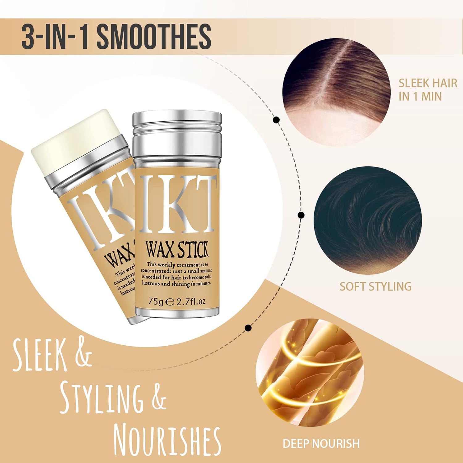 SOVONCARE Hair Wax Stick - Lightweight Flyaway Control for Women & Kids | Non-Greasy 2.7Oz