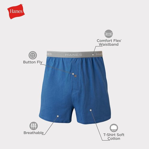 Hanes Men's Boxers - Cool & Breathable Cotton Underwear with Comfortflex Waistbands | Multi-Pack