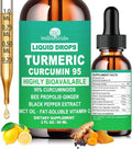 **Turmeric Curcumin Supplement - Enhanced Absorption Liquid Complex 1000mg with 95% Curcuminoids & Black Pepper | Joint & Immune Support**