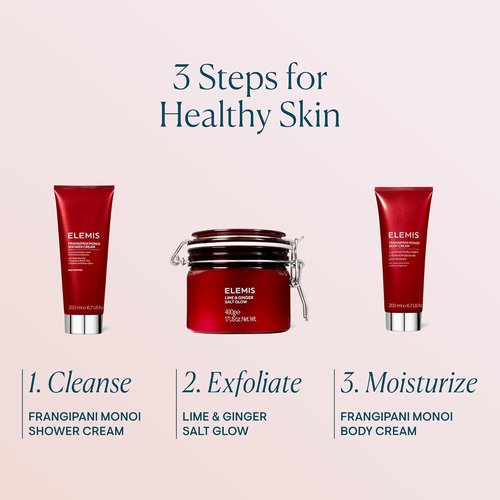 ELEMIS Exotic Lime & Ginger Salt Glow - Invigorating Exfoliating Scrub for Soft Skin | 490g