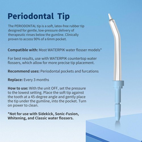 Replacement Heads for Waterpik, Replacement Picks for Water Pik Water Flosser (6 Periodontal Tips + Storage Case)