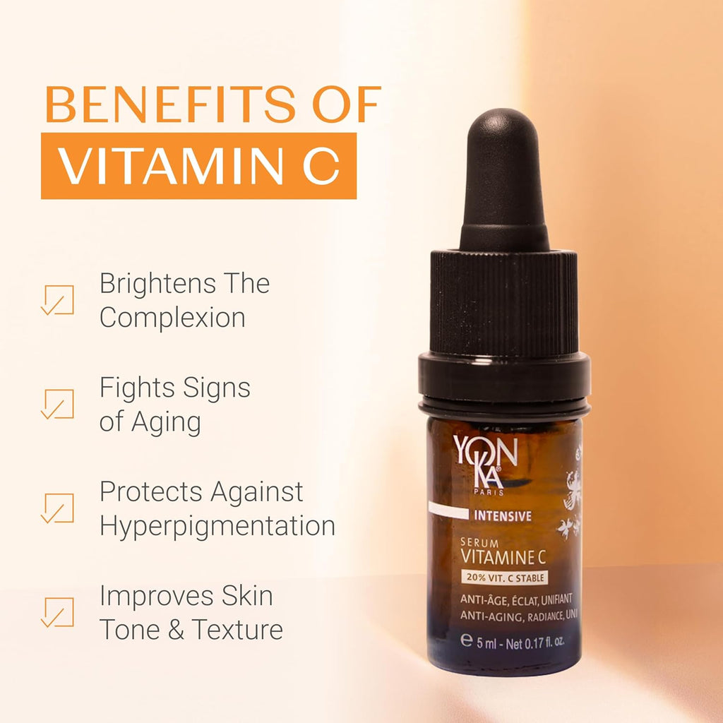 Yon-Ka 20% Vitamin C Serum - Concentrated Anti-Aging Treatment to Even Skin Tone & Boost Collagen | 99% Natural Ingredients