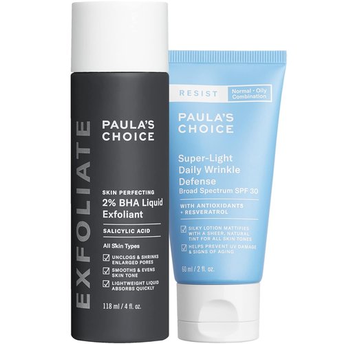Paula's Choice 2% BHA Liquid Exfoliant & RESIST Daily Wrinkle Defense SPF 30 | Salicylic Acid & Tinted Sunscreen Set
