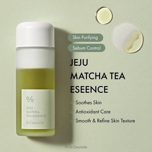 Dr.Ceuracle Jeju Matcha Tea Essence - Skin Purifying Milky Toner with Matcha Extract, 9-Peptide, Ceramide, Korean Skincare Essence (150 ml / 5.07 fl. oz.)