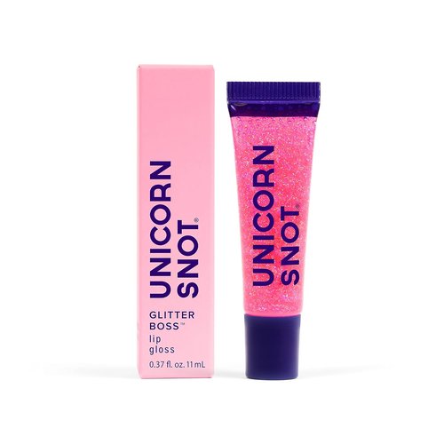 UNICORN SNOT Holographic Glitter Lip Gloss - Sparkly Vegan Formula for Shimmering Lips | 0.37 fl oz (Flamingo Pink)