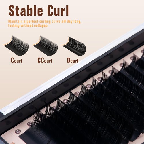 Classic Volume Lash Extension, 0.15 CC Curl 9-20mm Mixed Eyelash Extension Lash Trays, Super Matt Black Individual Lash Extensions for Professional Salon Use