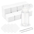 1080 + 3 Pcs Lint Free Nail Wipes Kit, Disposable Nail Polish Remover Pads Non-Woven Nails Eyelash Extensions Wipes, Nail Polish Remover Wipes with 200 ML Bottle, 2 Pcs Cuticle Pusher (White)