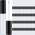Nuanchu 100 Pcs 10 ml Lip Gloss Tubes Bulk Empty Plastic Lip Gloss Containers Clear Tubes Refillable Balm with Wand and Rubber Inserts Containers Bottles for DIY Makeup Travel (Black)