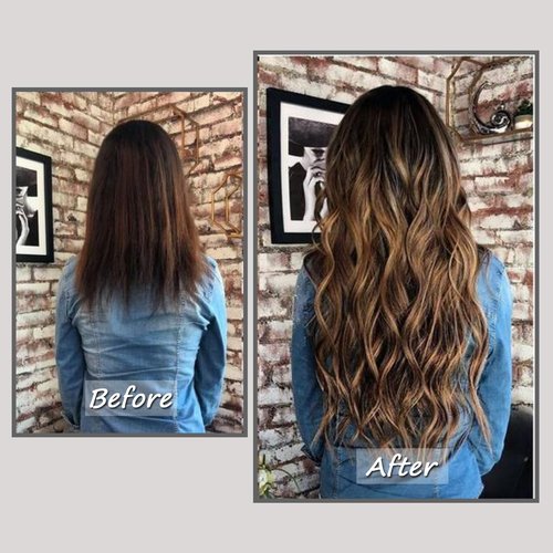 Savasana Clip in Hair Extensions Real Human Hair Straight 7 Pcs Balayage Clip in Hair Extensions Double Weft Thick Chocolate Brown to Caramel Blonde 14 Inch 80g
