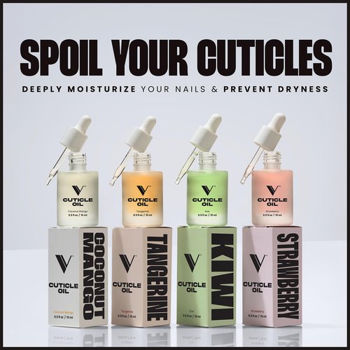 V Beauty Pure Cuticle Oil for Nails - Natural Nail and Cuticle Oil, Softens, Moisturizer, and Conditions, Products for Manicure and Pedicure, Non-Greasy, Promotes Flexibility, Strawberry- 15ml