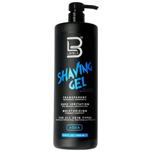 L3 - Level 3 Shaving Gel - Straight Razor Shave Gel - Non-Irritating - Refreshing Smell - No Hot Towel Necessary - Level Three Razor Gel (Aqua - Large)
