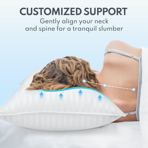 King Size Bed Pillows - Premium Down Alternative Cooling Pillows Set of 2 for All Sleep Positions
