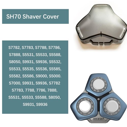 Gleway Shaver Head Cover Cap Cover for S5000 S7000 S9000 Series SH50 SH70 SH90, and Cleaning Brush 1Pack, Razor Cover Guard for Model S7782 S7783 7788 7786 7888 S5531 S5533 S5588 S8050 S993